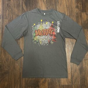 St. Jude Size Small Merry Christmas Tree Long Sleeved T-Shirt Grey NWOT